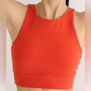J Crew CloudStretch High Neck Orange sports women Bra medium New with tags bk318